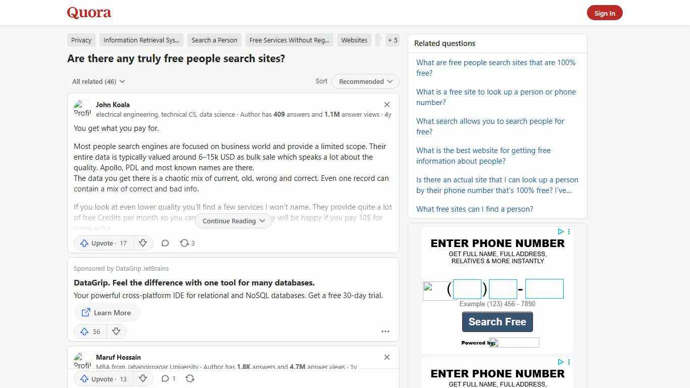 Are there any truly free people search sites? - Quora